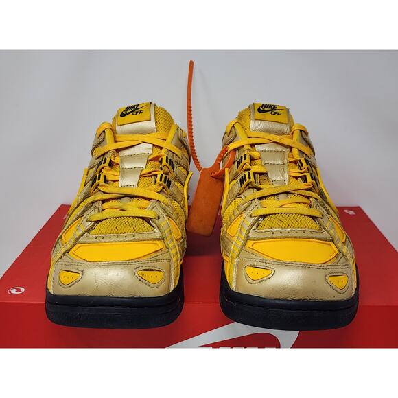 Nike Air Rubber Dunk Off-White UNIVERSITY GOLD CU6015-700 Size 9 WORN - Picture 2 of 8